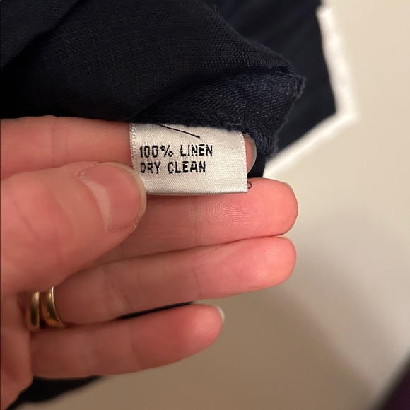 Talbots Navy Linen Blouse - Picture 3 of 4